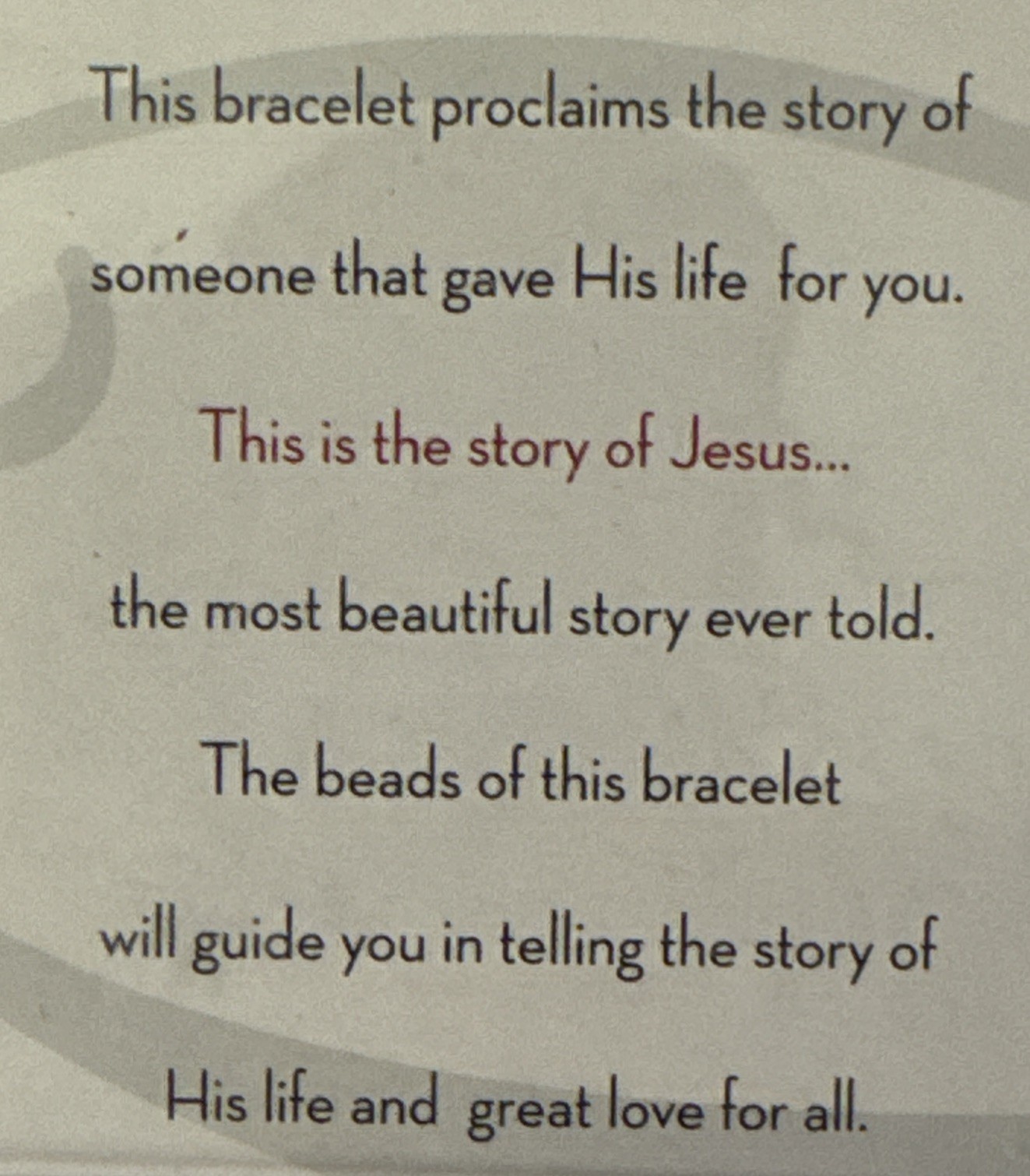 His Story Beaded Bracelet Christ Religious New In Package Roman Inc Jesus God