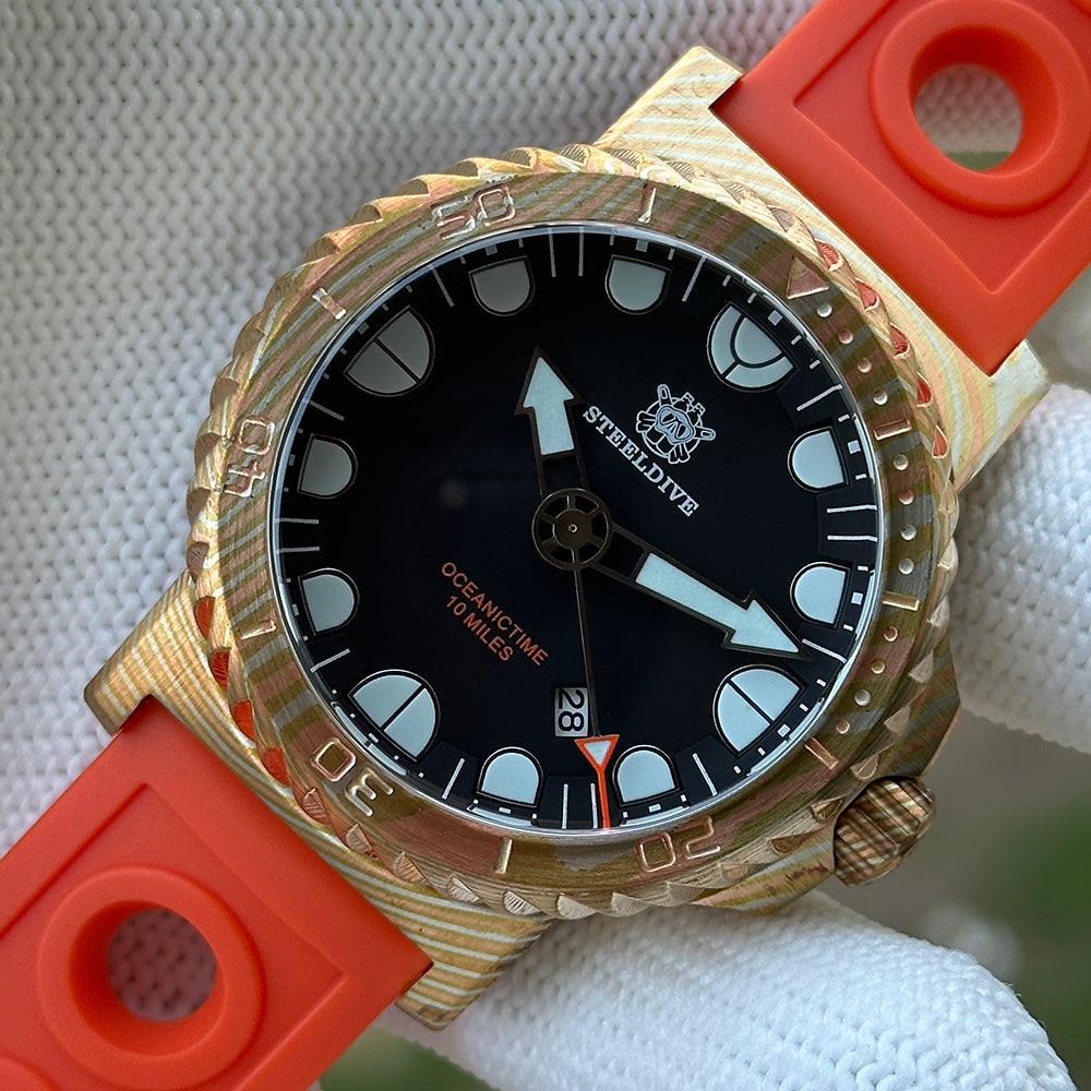 STEELDIVE SD1982Z Mens 46.5mm Automatic Dive Watch NH35 Sapphire Steel