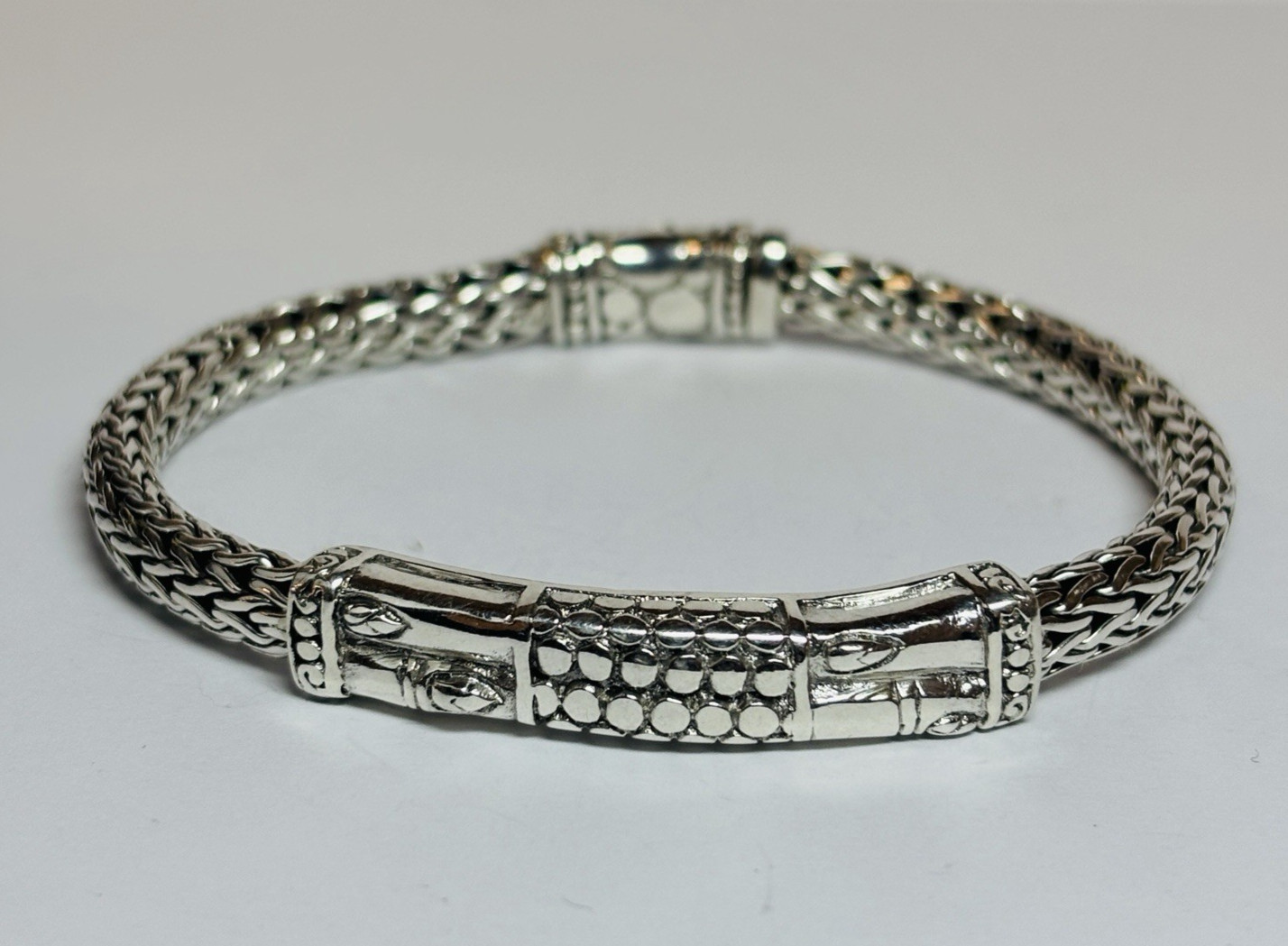 Sarda Sterling 925 Silver Foxtail Bar Bracelet 7.25 in – .76