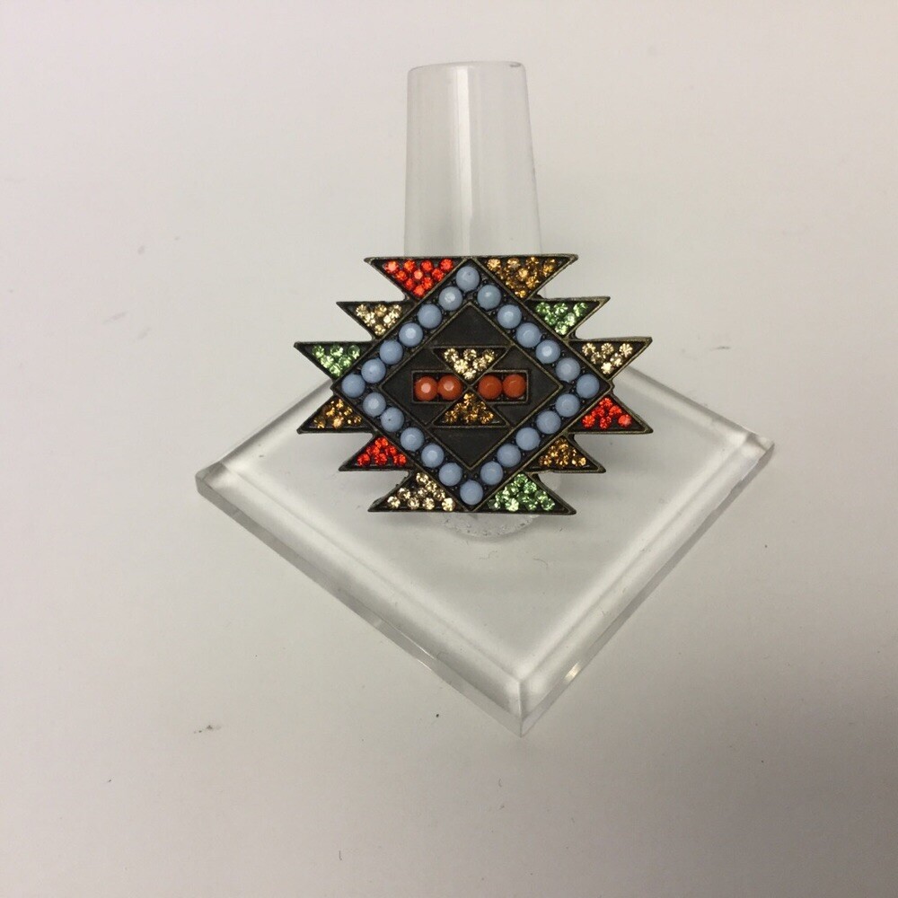 C.J. BIJOUX BEAD AND CRYSTAL RING ADJUSTABLE NWOT