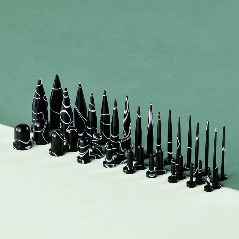 36 PCS Acrylic Stretching Kit Plugs Expander Tapers Flat Top 14G-00G Piercing