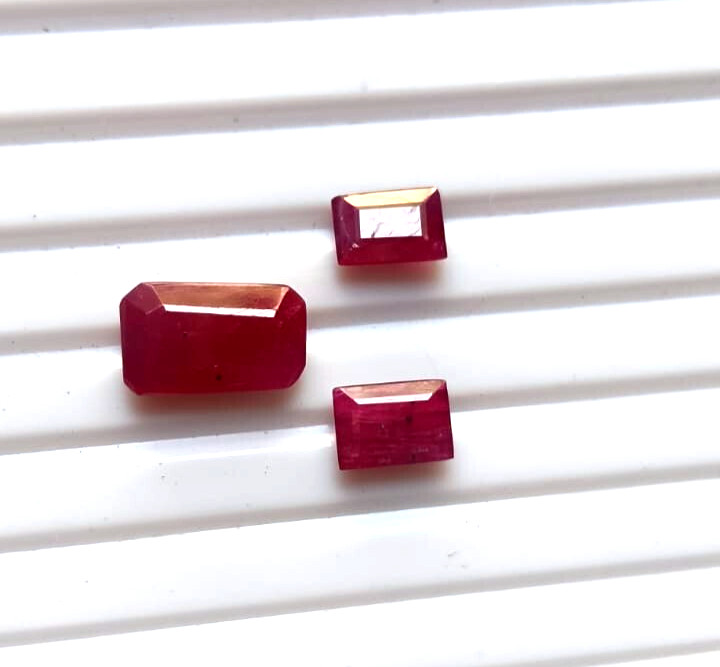 5.75-Cts Natural Ruby Loose Gemstone 3-Pc Set Size 5 X 7 – 7.50X 10 MM Approx.
