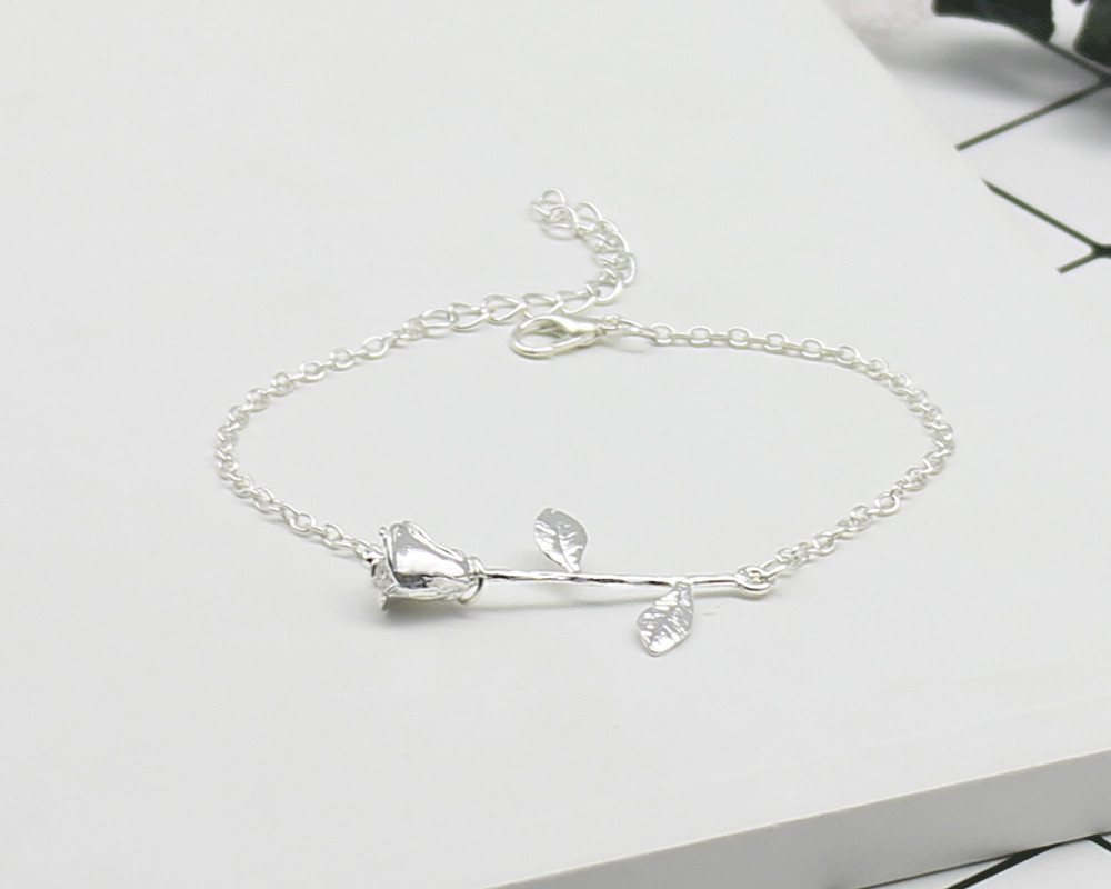 Women’s Fashion Jewelry Flower Bracelet Silver Gold Rose Gold 64-1