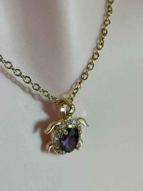 2Ct Oval Cut Simulated Amethyst Stunning Pendant Necklace 14K Yellow Gold Plated