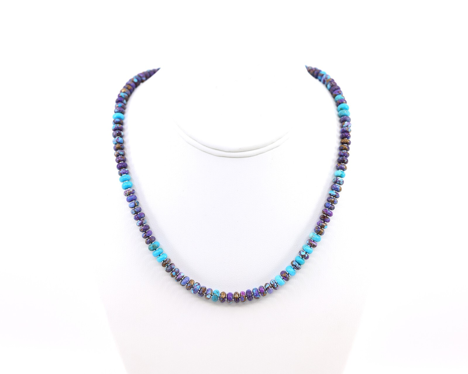 Mojave Purple & Kingman Blue Turquoise Necklace with Sterling Silver Accents