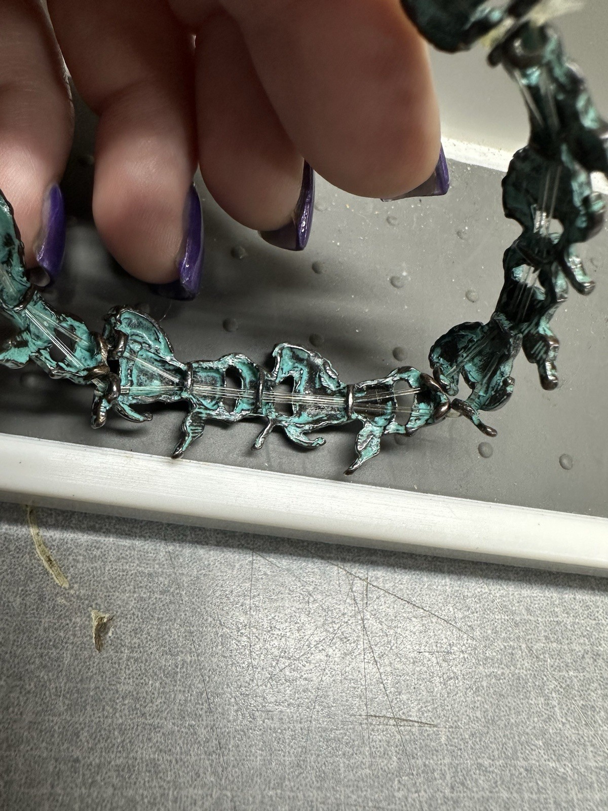 Patina Running Wild Turquoise Horse Stretch Bracelet Western Theme