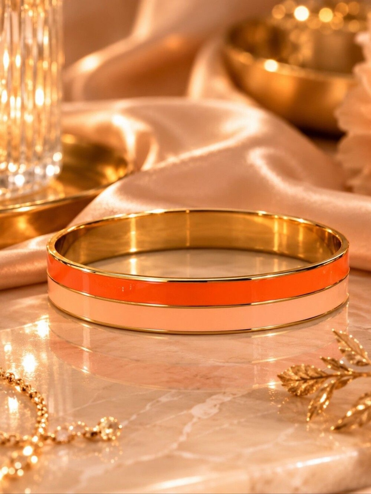 Zoetik Colorblock Pink and Light Blush Enamel Bangle Bracelet NWT