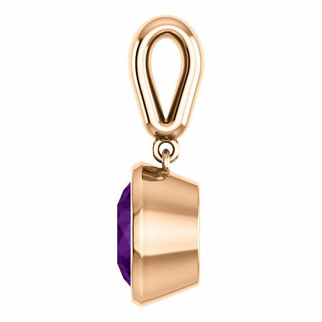14K Gold Round Cut Solitaire Pendant Setting – Modern Style Pendant Mounting