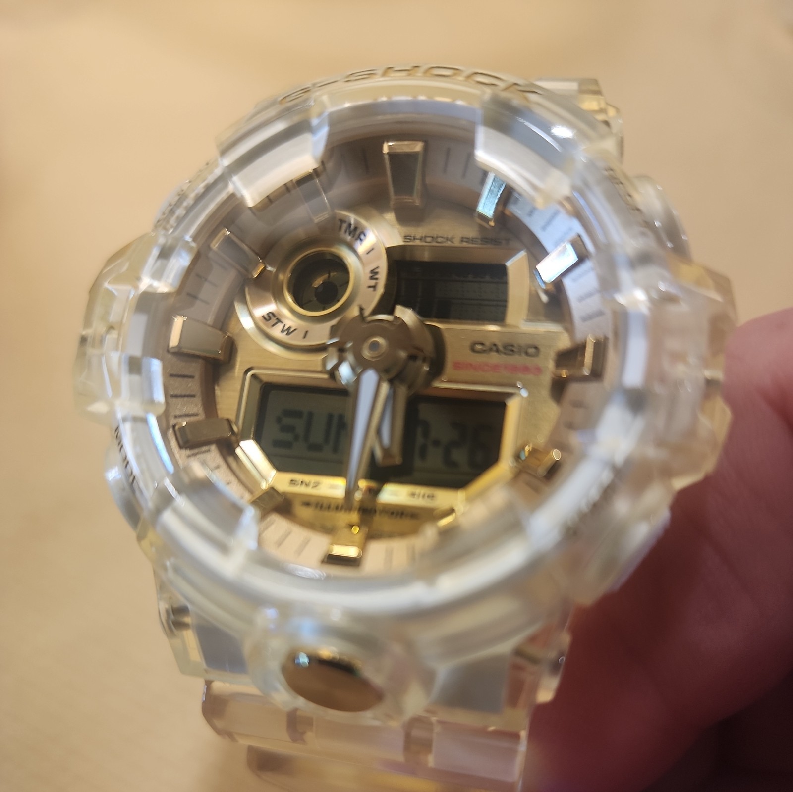 Casio G-Shock 35th Anniv. GA-735E 54mm Clear Digital/Analog Watch w/New Battery