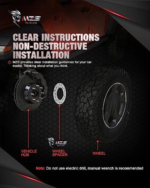 Wheel Spacers, 1/4″ 6mm 6×4.5 / 6 Lug-M12-M14-114.3/115/135/139.7-2 Pieces
