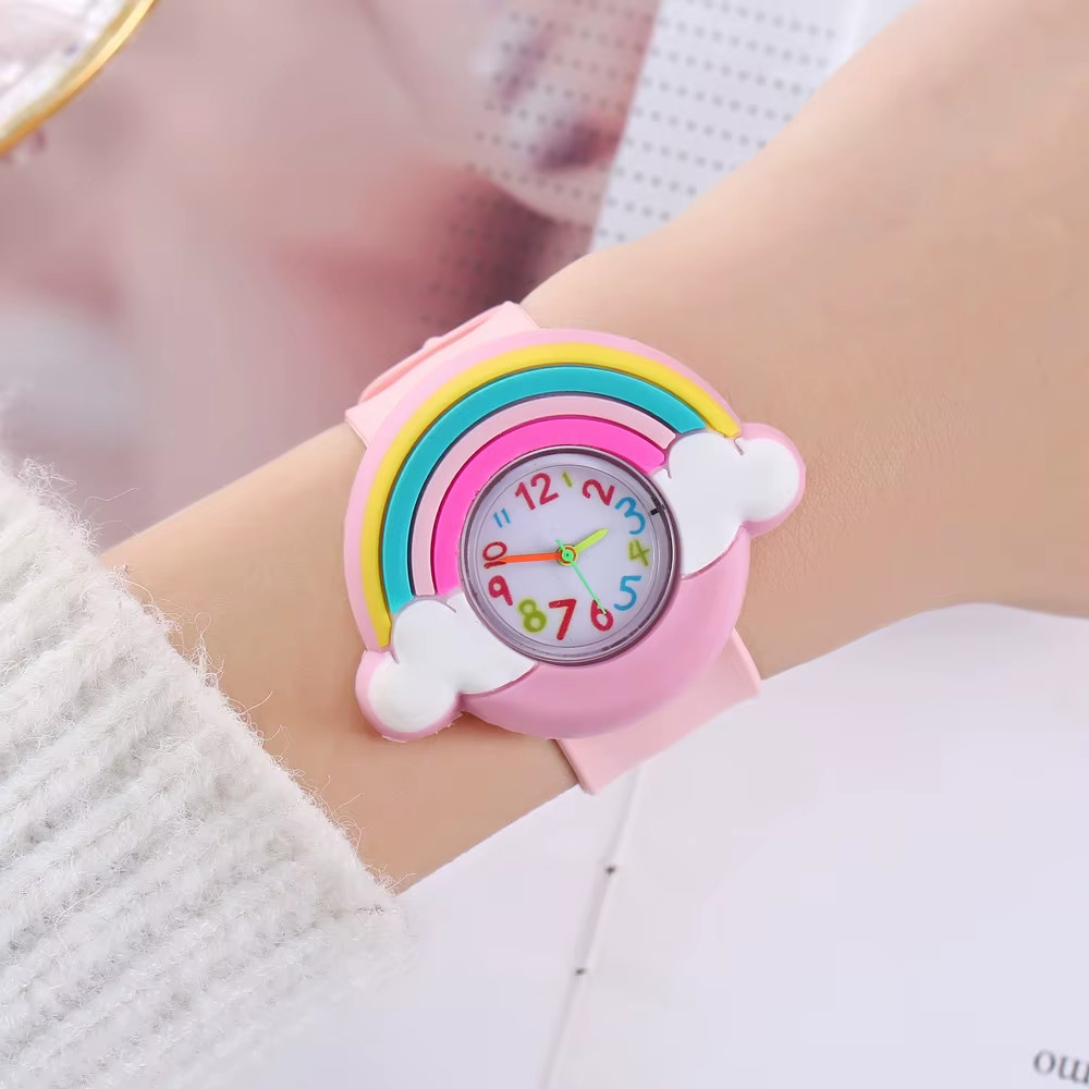 Kids Unicorn Girls Her Watch Cute 3D Adjustable Strap Age 3 To 12 Pink