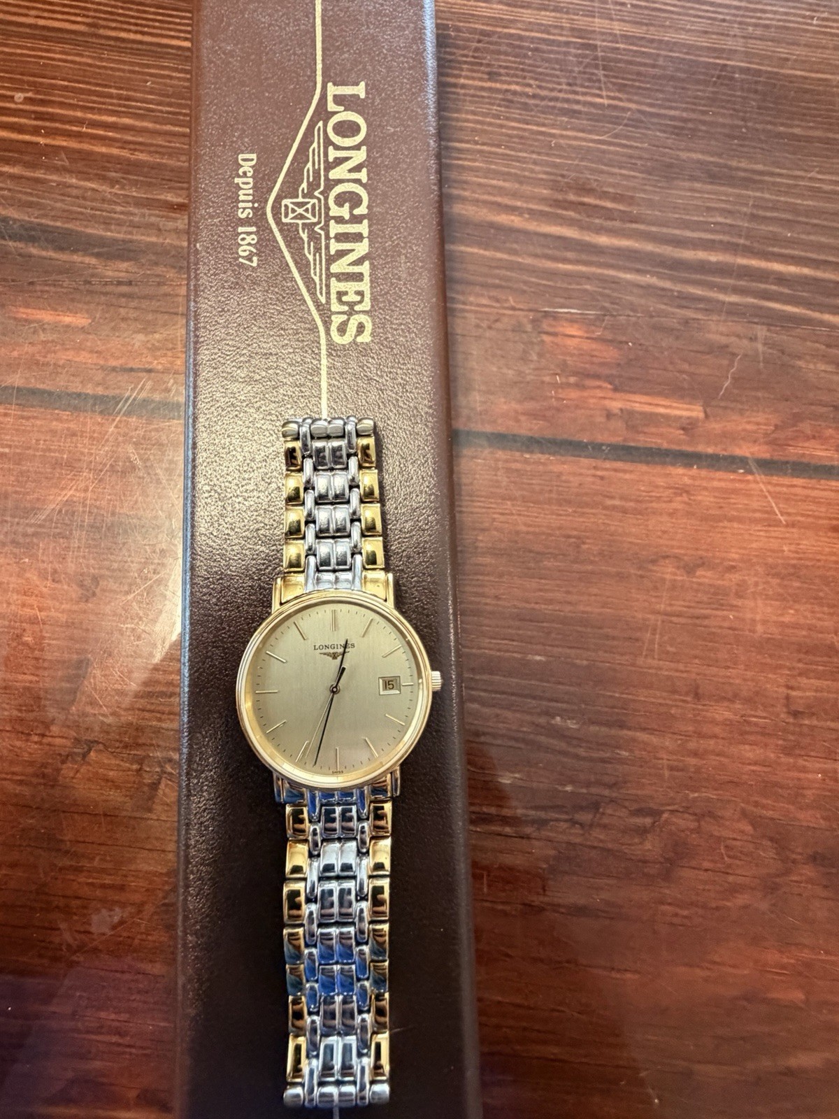 Longines Two-Tone Quartz Date face 33mm wristband 19cm