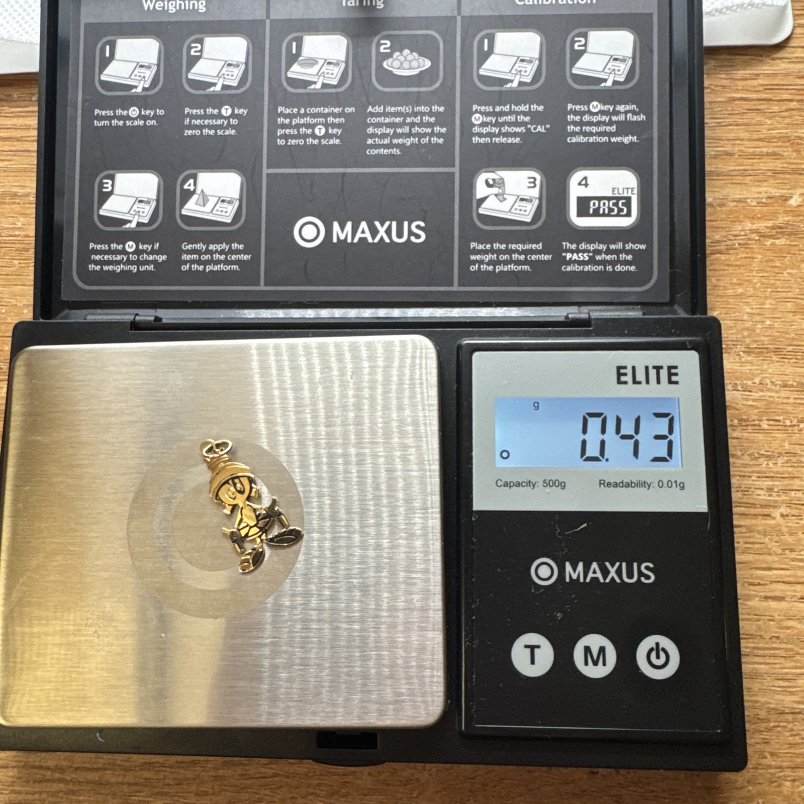 MA 14K Yellow Gold Fine Jewelry Warner Bros Marvin The Martian Pendant
