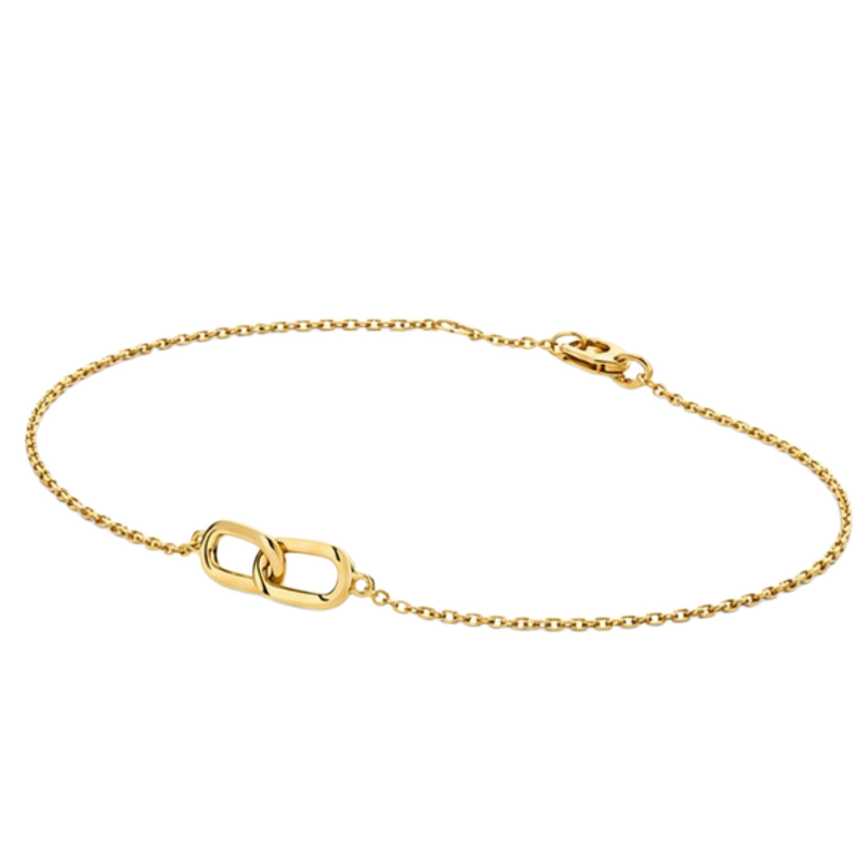 Bracelet Link Pendant 585 Gold Anchor Chain 16-18cm Adjustable
