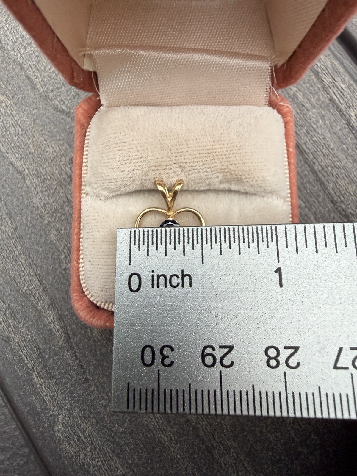 Vintage 14k Yellow Gold London Blue Topaz Solitaire Open Heart Necklace Pendant