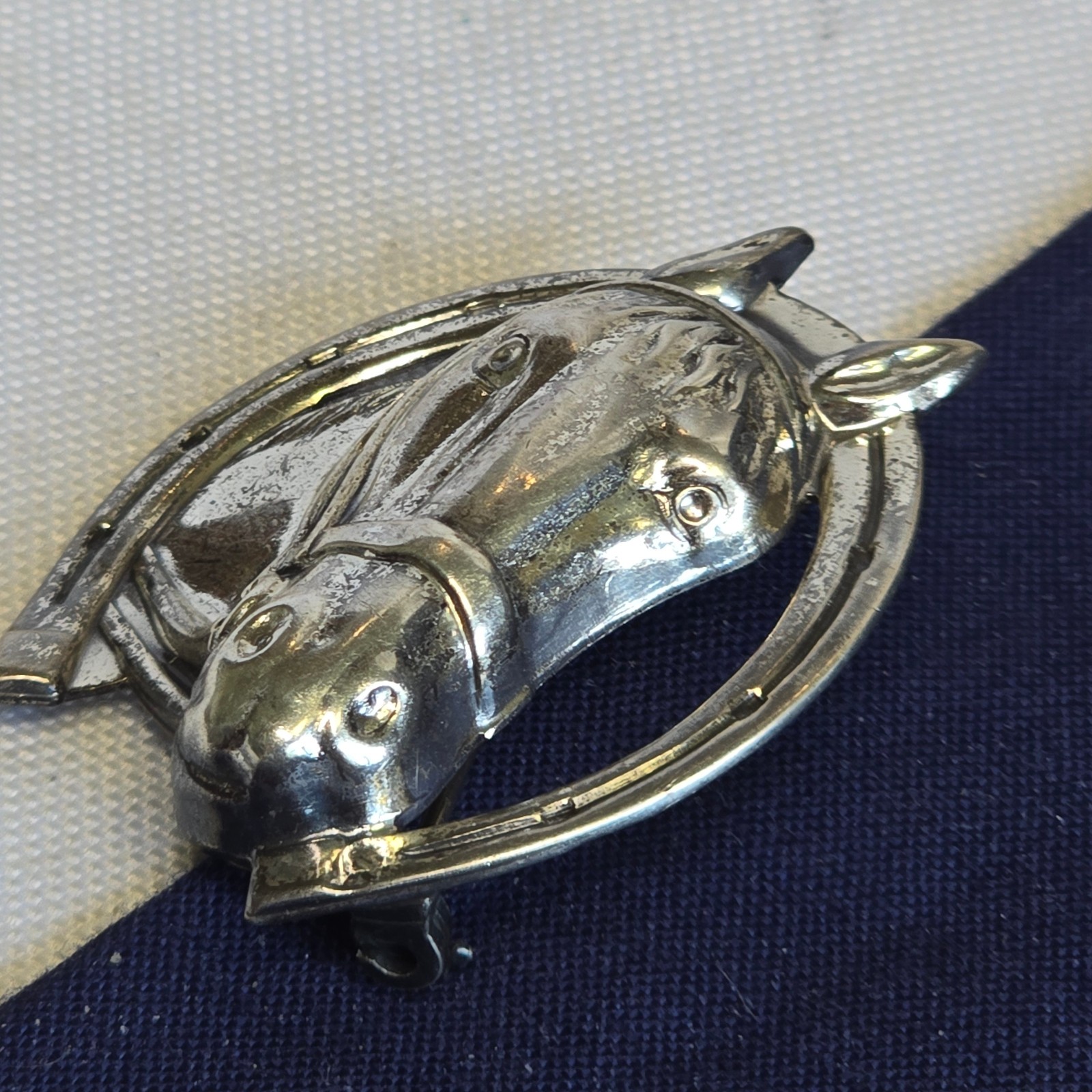 Sterling Silver Brooch 5.92g Fine Jewelry Horse & Horse Shoe Scatter Pin