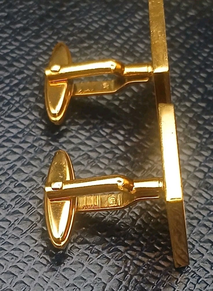 Dunhill Cufflinks Mens Gold Tn Formal Square Classic Luxury Designer Gift Boxed