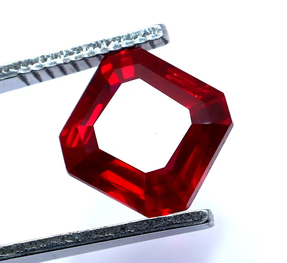 4.70 Ct Natural Flawless Red Ruby Certified Asscher Cut Loose Stunning Gemstone