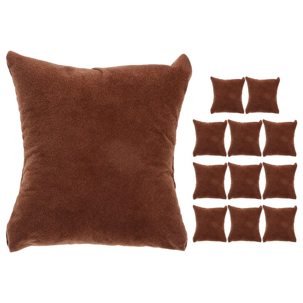 12Pcs Brown Bracelet Display Pillows Soft Flannel Watch Cushions