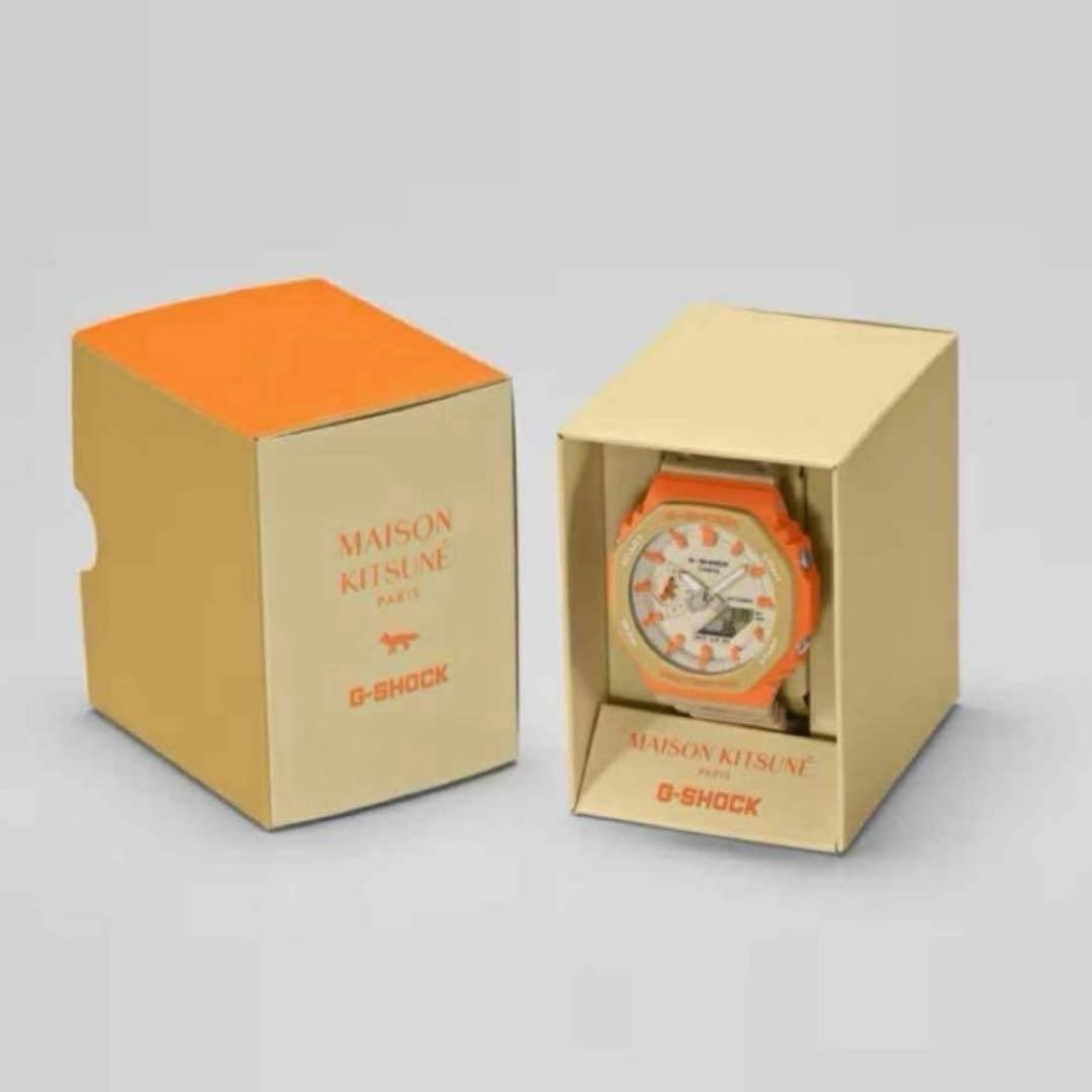 Casio G-Shock x Maison Kitsune GA-2110 Orange Beige Limited Edition with Bag