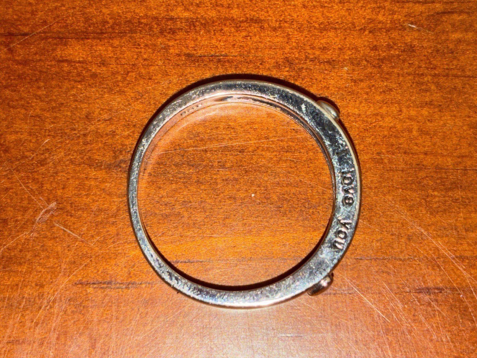 2pc Engraved Band Ring Set Black & Silver Metal Size 10 His and Her King