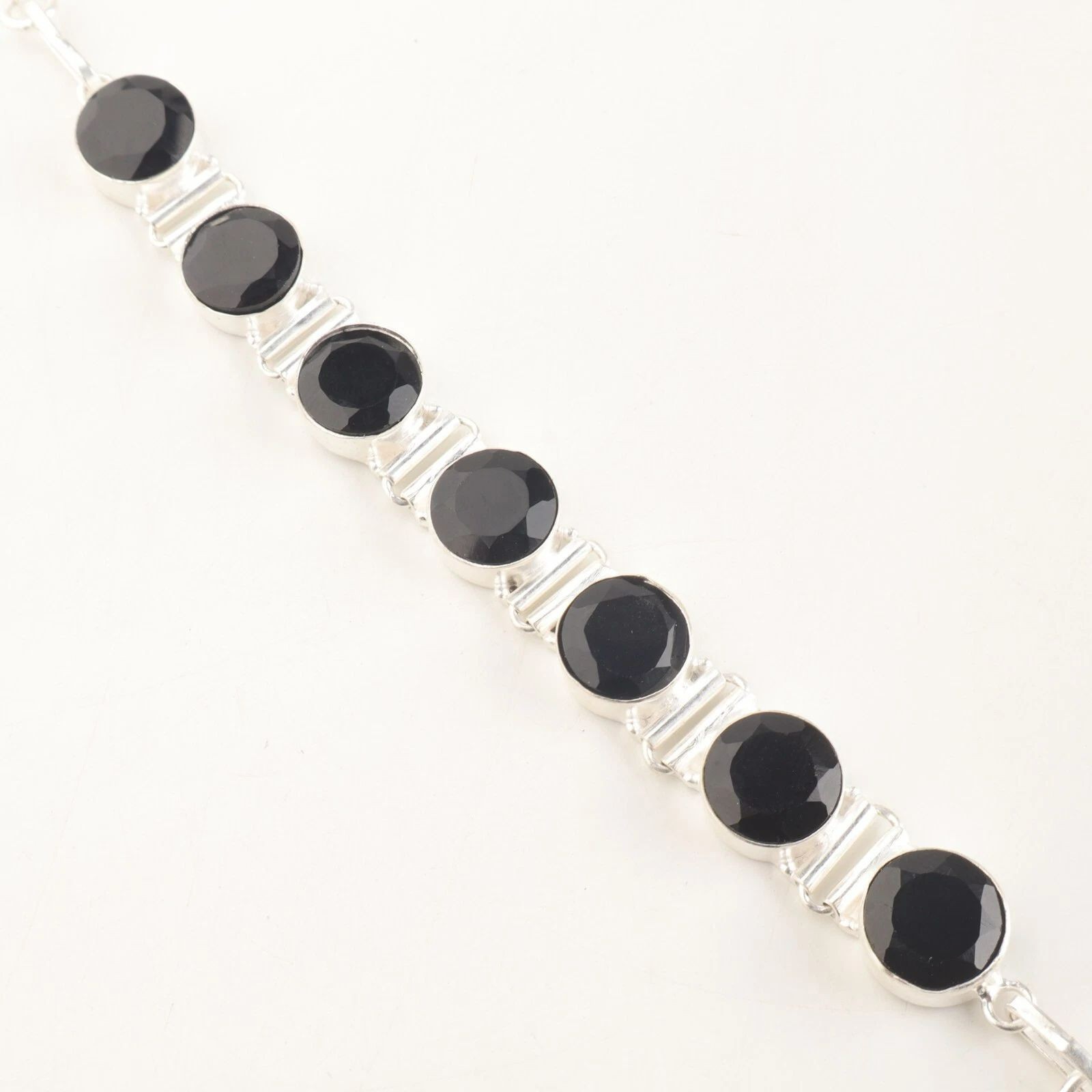 Green Onyx Gemstone 925 Sterling Silver Handmade Women Jewelry Bracelet 9″ Gift