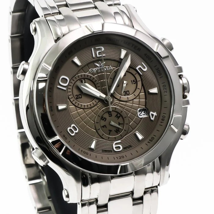 Optima – Swiss Chronograph Watch – OSC301-SS-2 Quartz Chronograph 47 mm