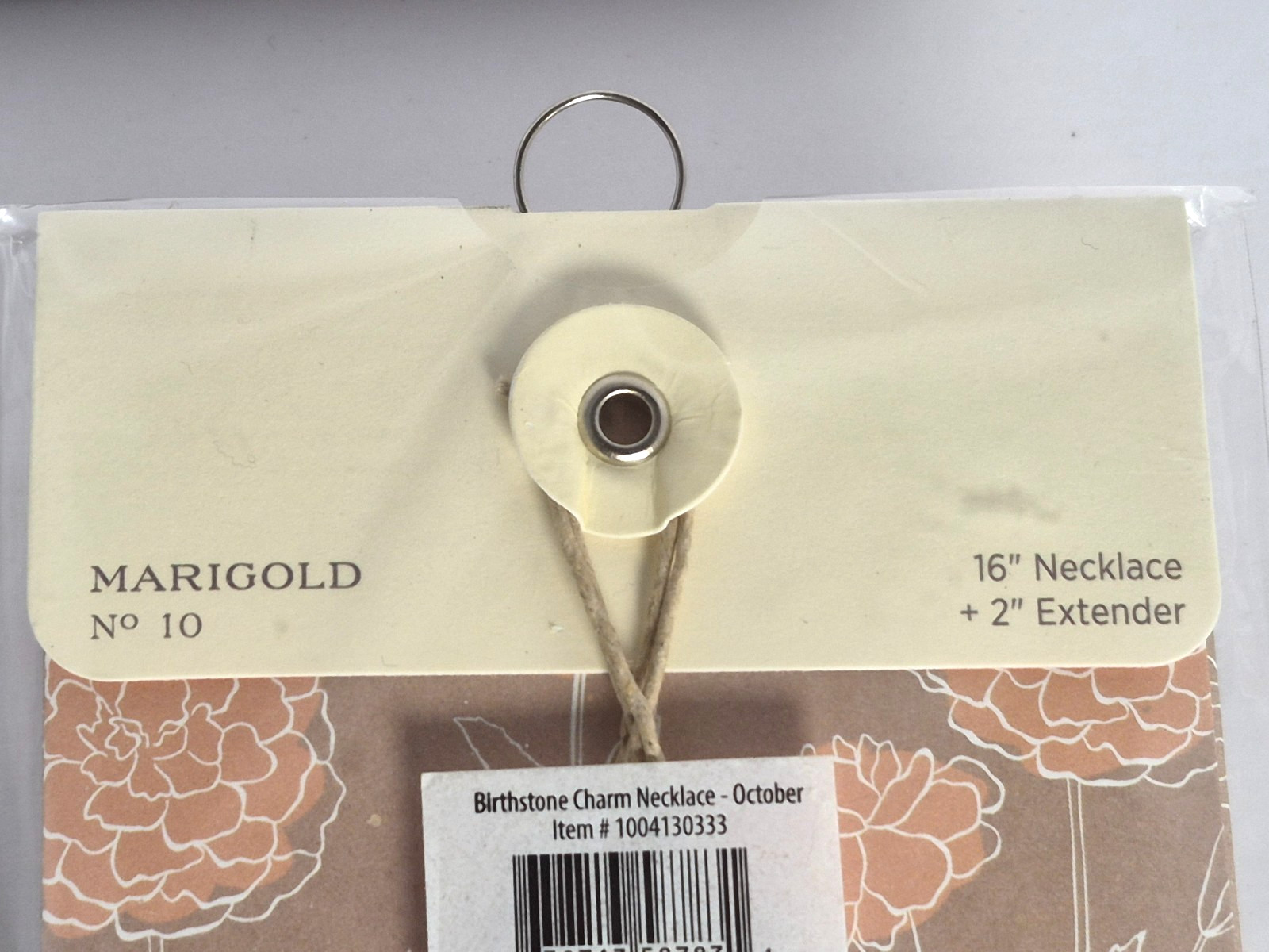 DEMDACO October Birth Month Flower Necklace Marigold Gold Tone Gift New Sealed