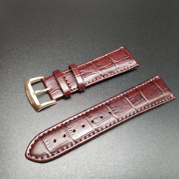 Citizen Watch Strap 23mm Band Leather Dark Brown Crocodile Pattern Leather LEATH