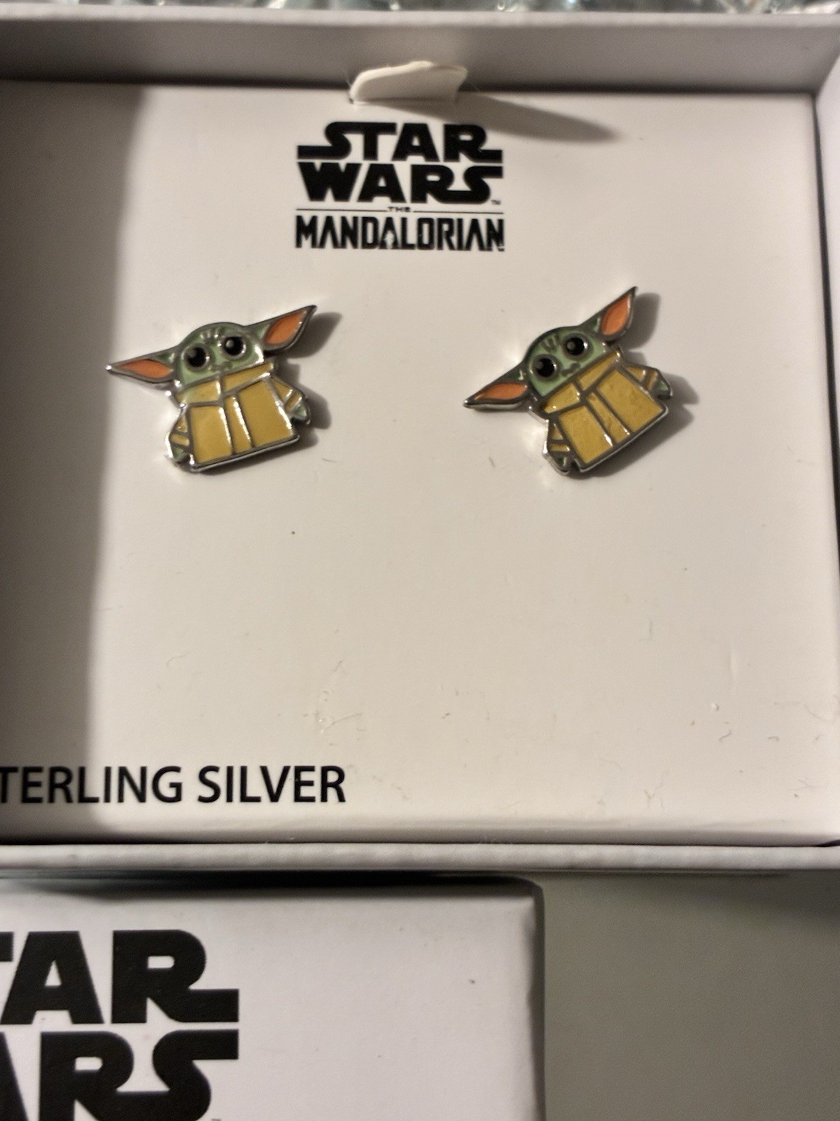 Disney Star Wars Mandalorian Grogu Sterling Silver Stud Earrings