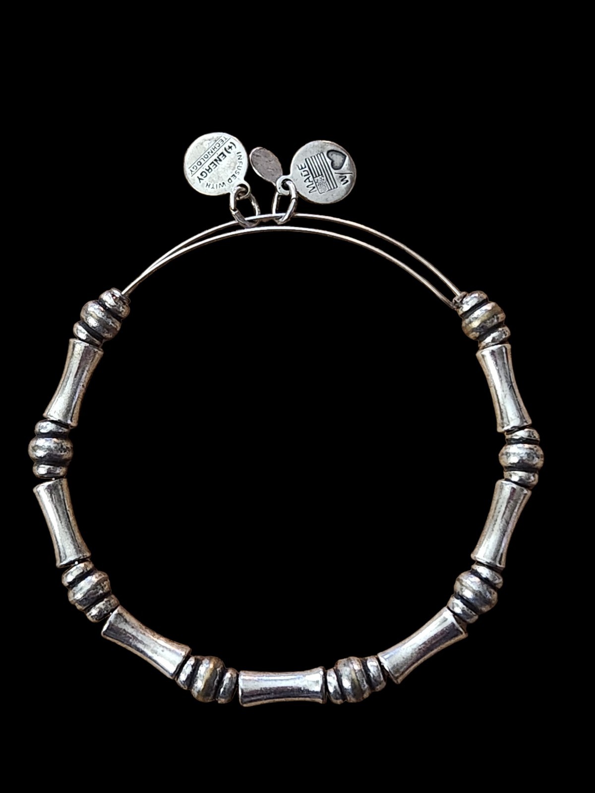 Alex And Ani Bamboo Rafaelian Silver Expandable Bangle Bracelet