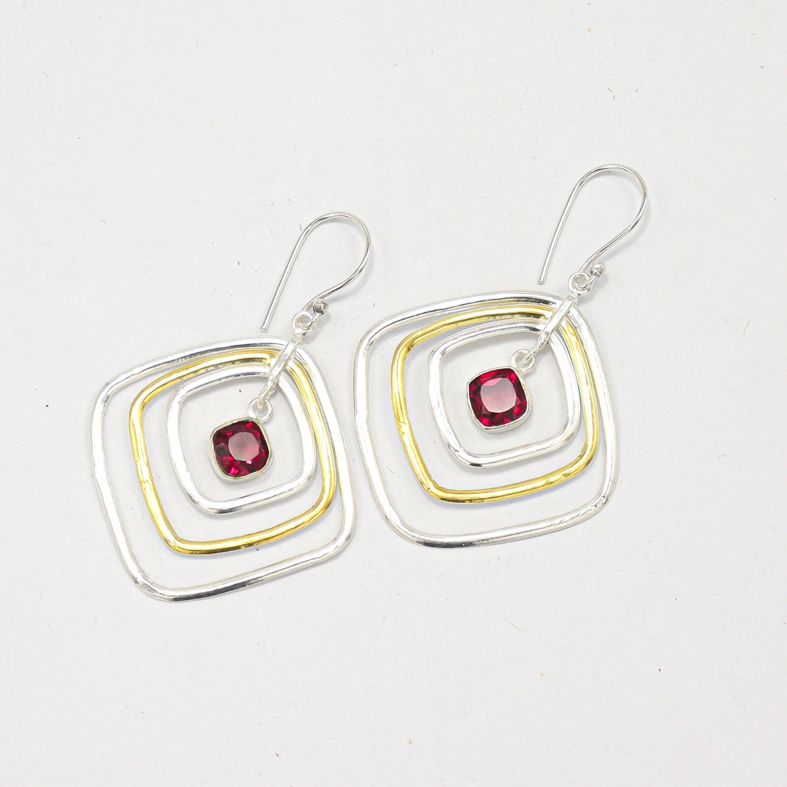 Pink Rubellite Drop/Dangle Earrings Handcrafted Silver Valentine Gift 2.44″