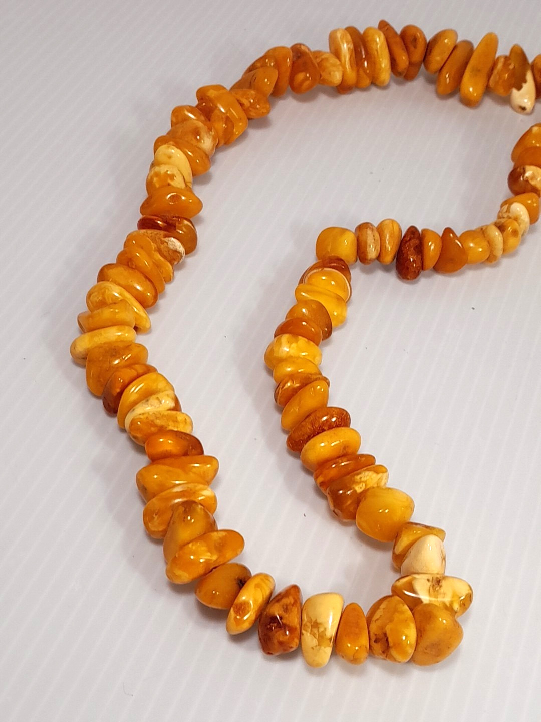 Vintage Natural Butterscotch Egg Yolk Baltic Amber Bead Necklace 34” 114 G