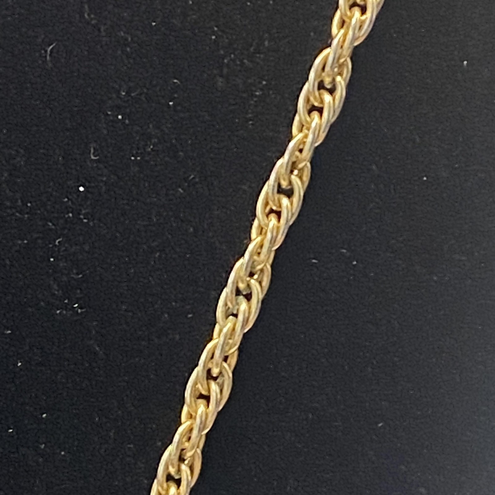 Gold Tone Chain Necklace Clear Glass Teardrop Flower Pendant 32 In Jewelry