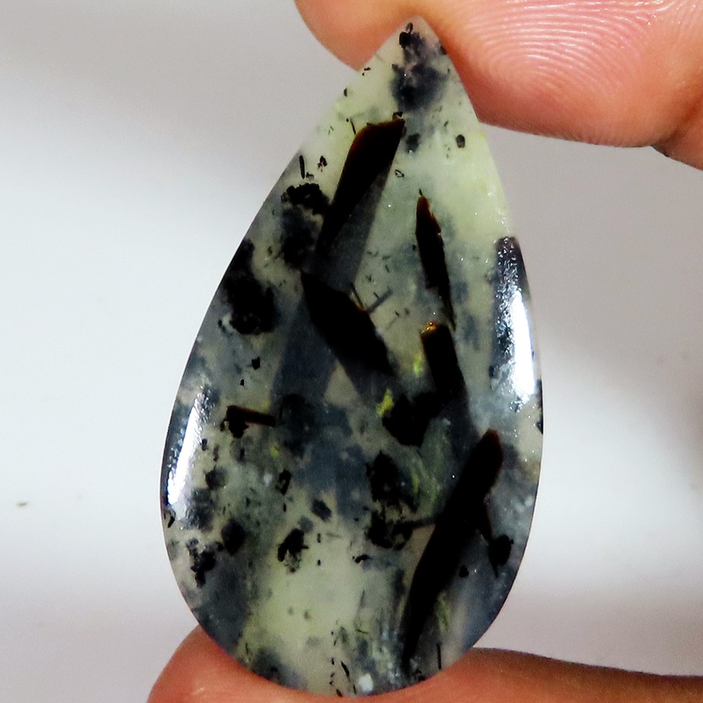 natural ASTROPHYLLITE pear cabochon loose gemstone 24.95 Cts. (20 x 37 x 03 mm)