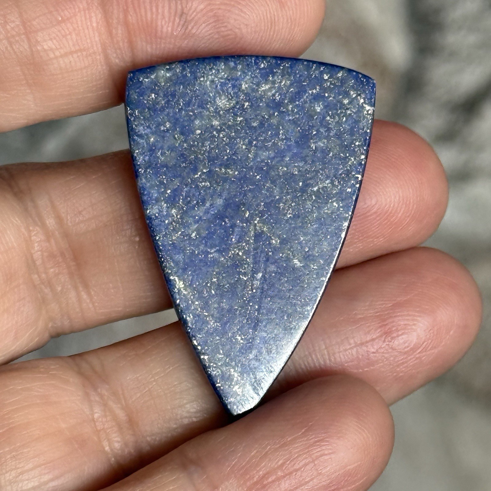 45.4ct 38x26x6mm Flower Plume Agate And Lapis Lazuli Doublet Cabochon Gem