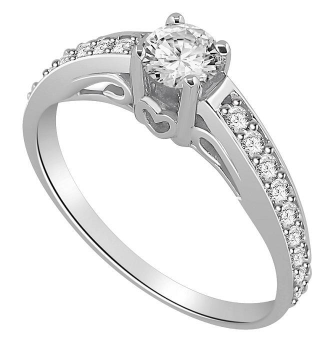 SI1 G 0.50 Ct Natural Diamond Solitaire Anniversary Ring 14K White Gold 3.80MM