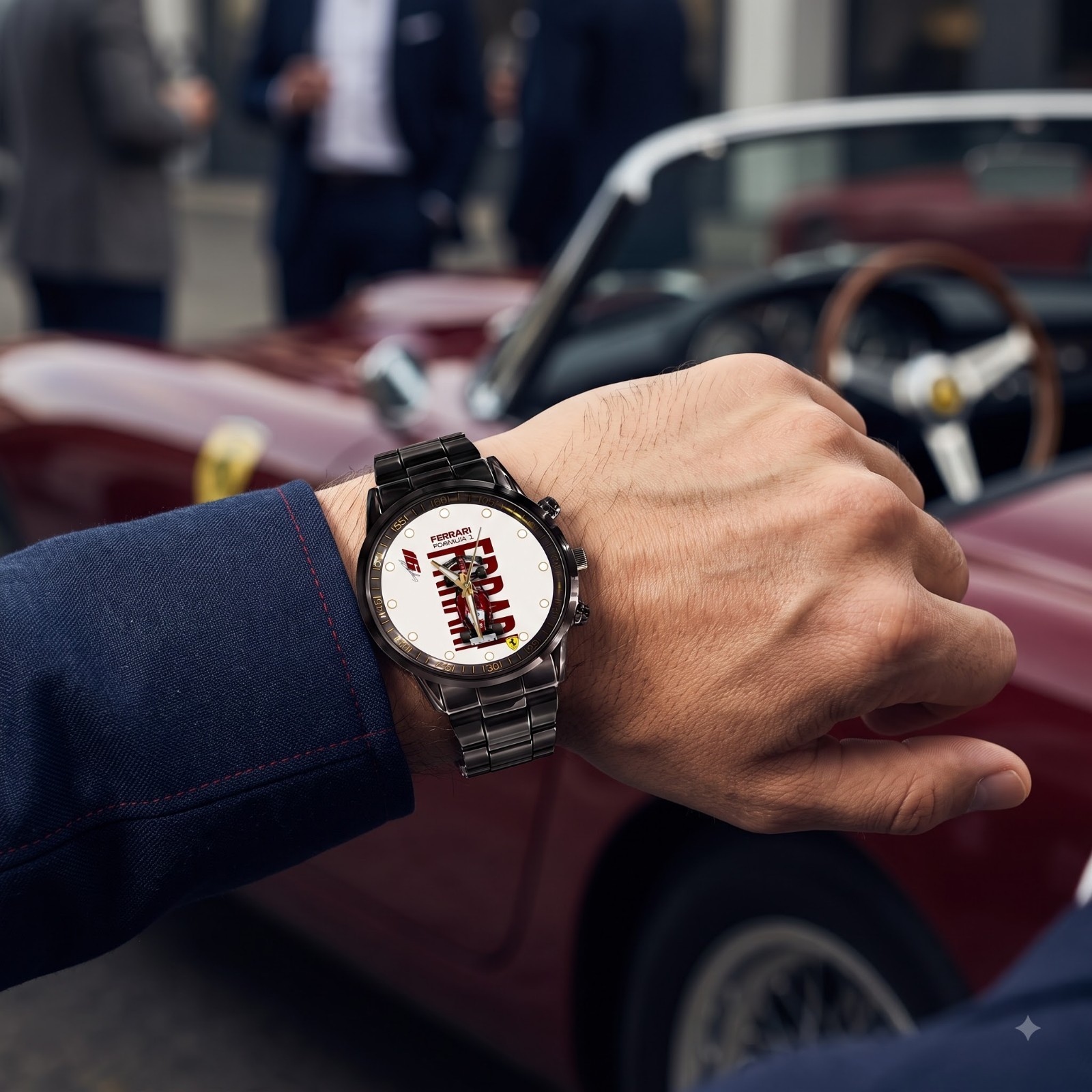 Personalized Ferrari Italian Racing Stainless Steel Watch Motorsport Gift