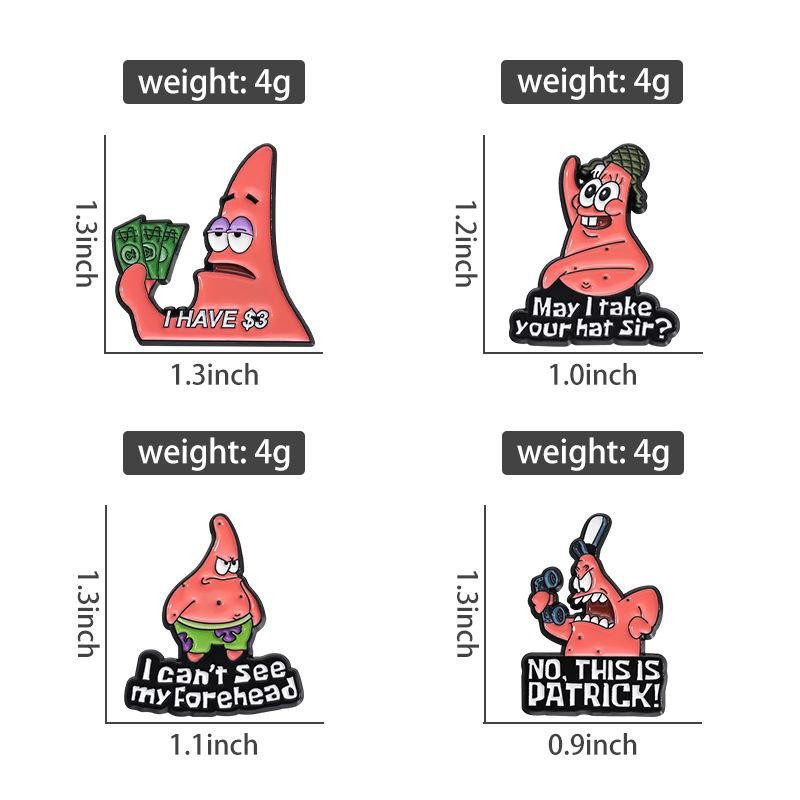 Patrick Star Enamel Pin Spongebob Squarepants Brooch Metal Enamel Badge Pin!