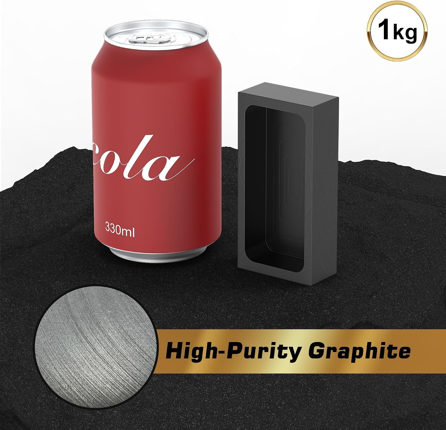 1-Piece High-Purity Graphite Mold, Heat Resistant up to 1800℃ for Metal Melting