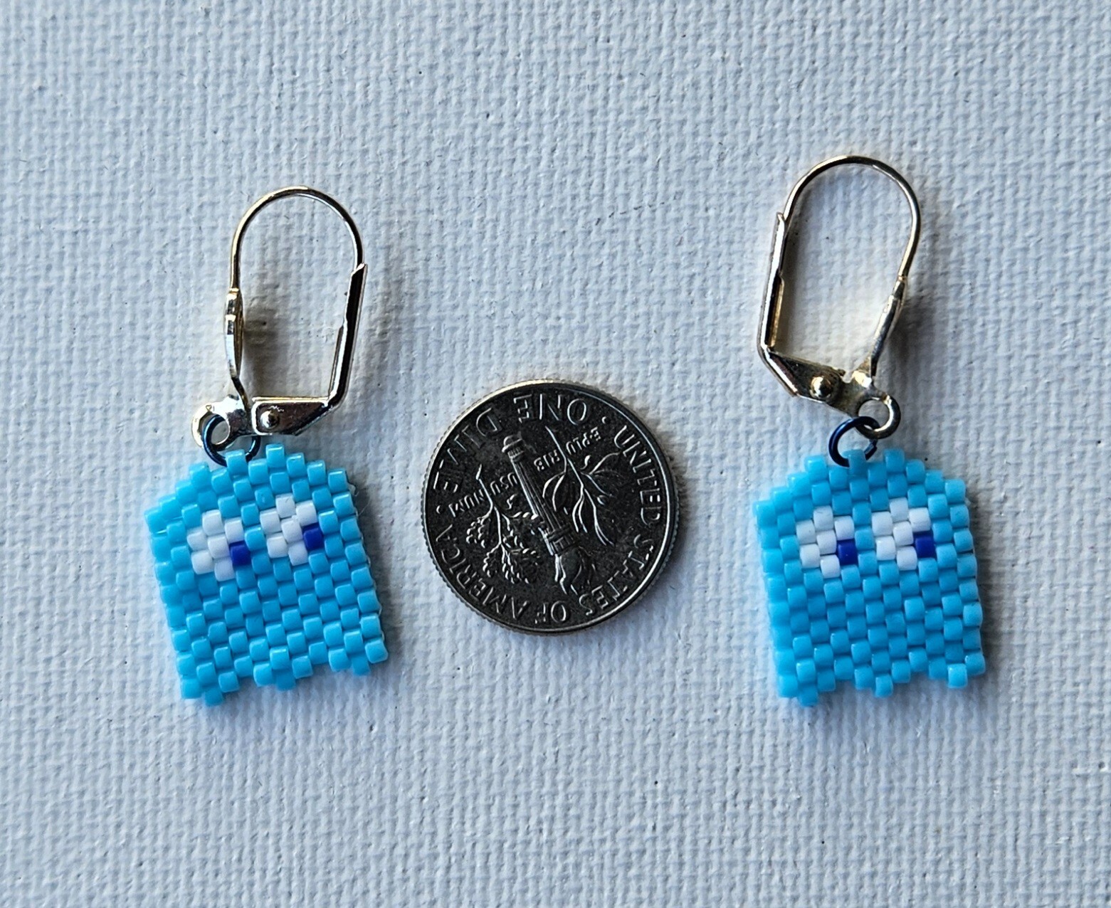 Pac-Man Blue Ghost Earrings
