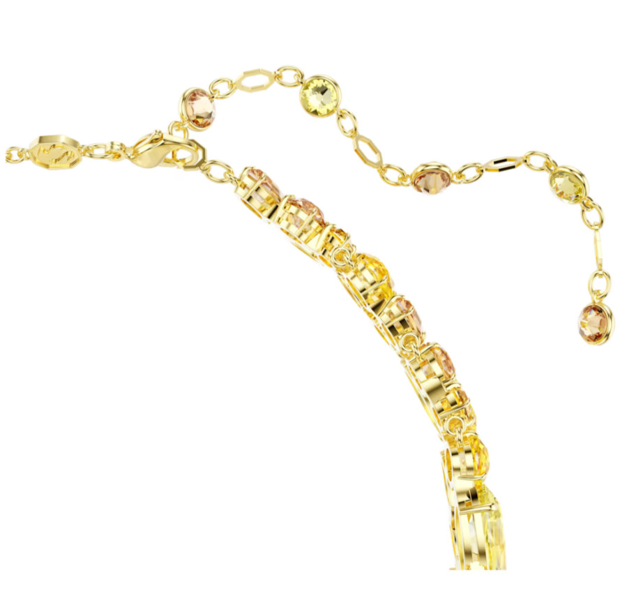 Gema choker Mixed cuts, Yellow, Gold-tone plated