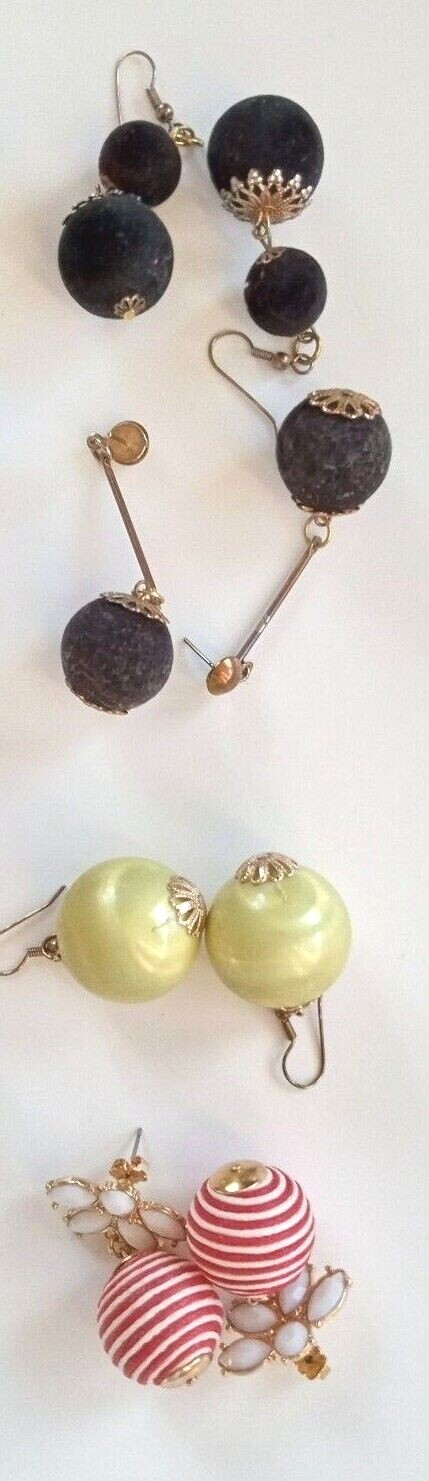 Vintage 13 pairs fabric faux leather silk velvet pierce clip on earrings lot