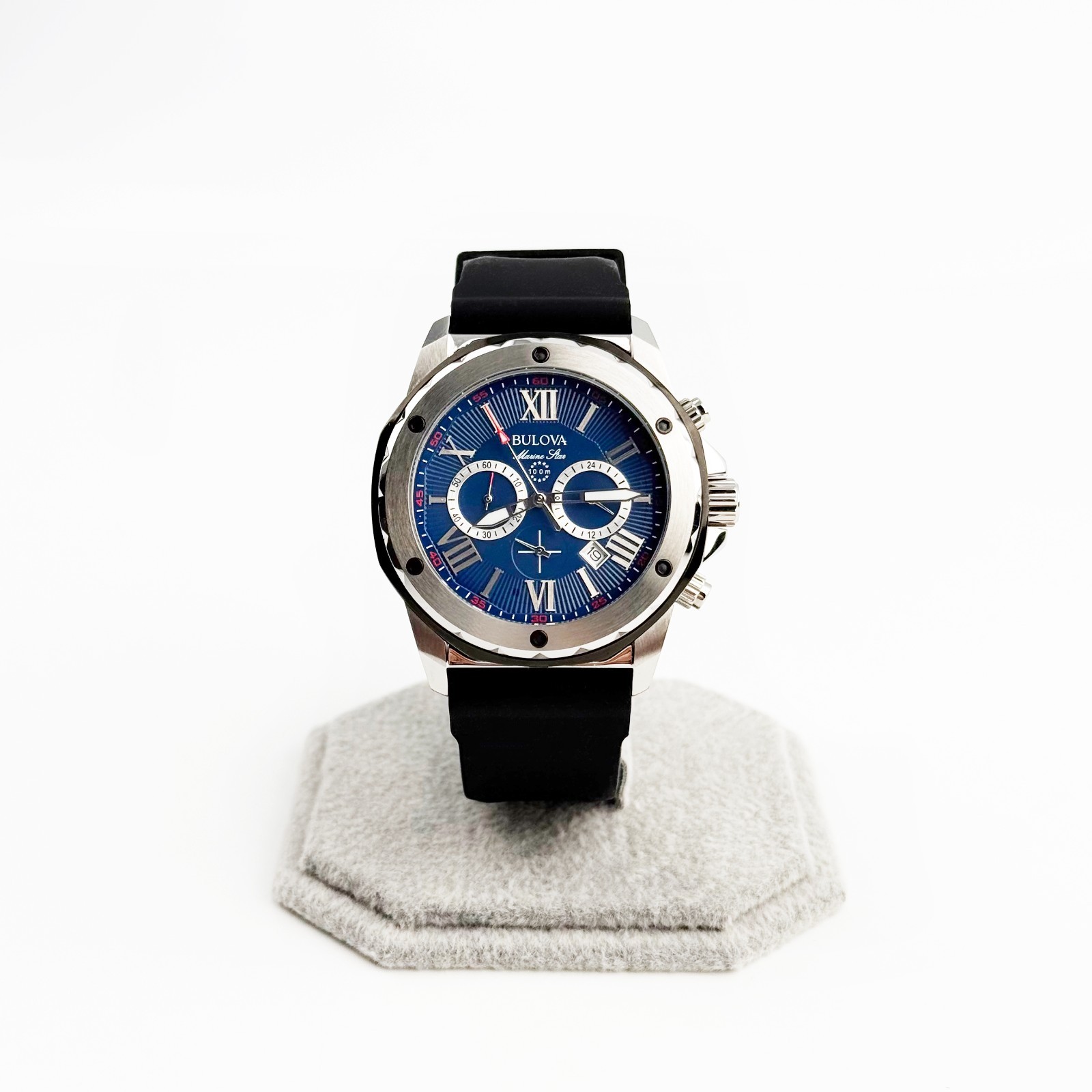 Bulova Marine Star Six Hand Quartz Chronograph Sports Men’s Watch 44 mm 98B258
