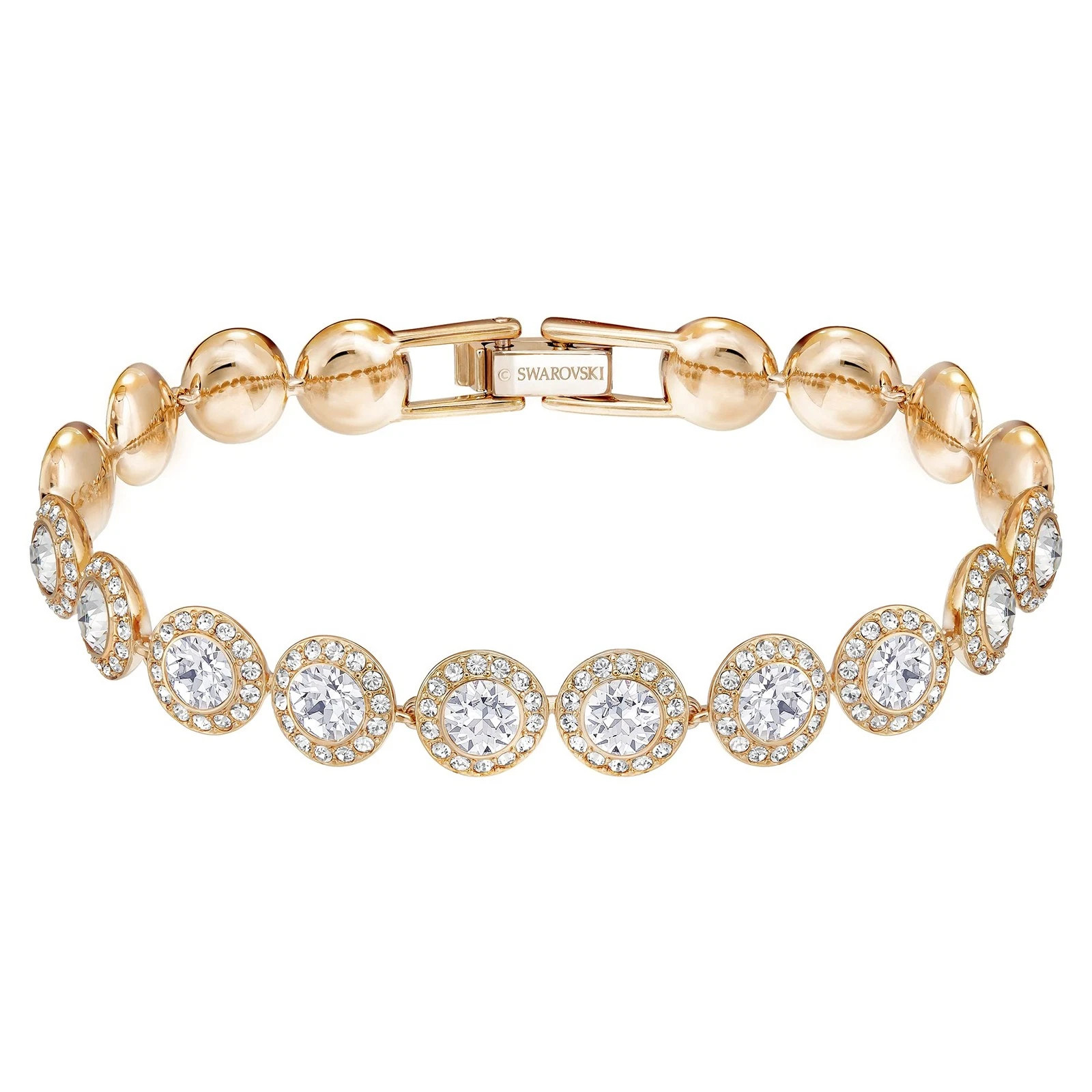 NWT Swarovski Una Angelic Tennis Bracelet Round Cut Rose Gold Tone 5240513