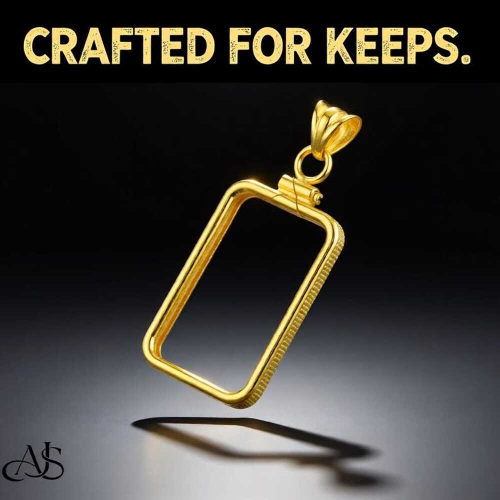 Gold Bar Pendant Frame Bezel for Swiss Credit Pamp Suisse 1-20 grams