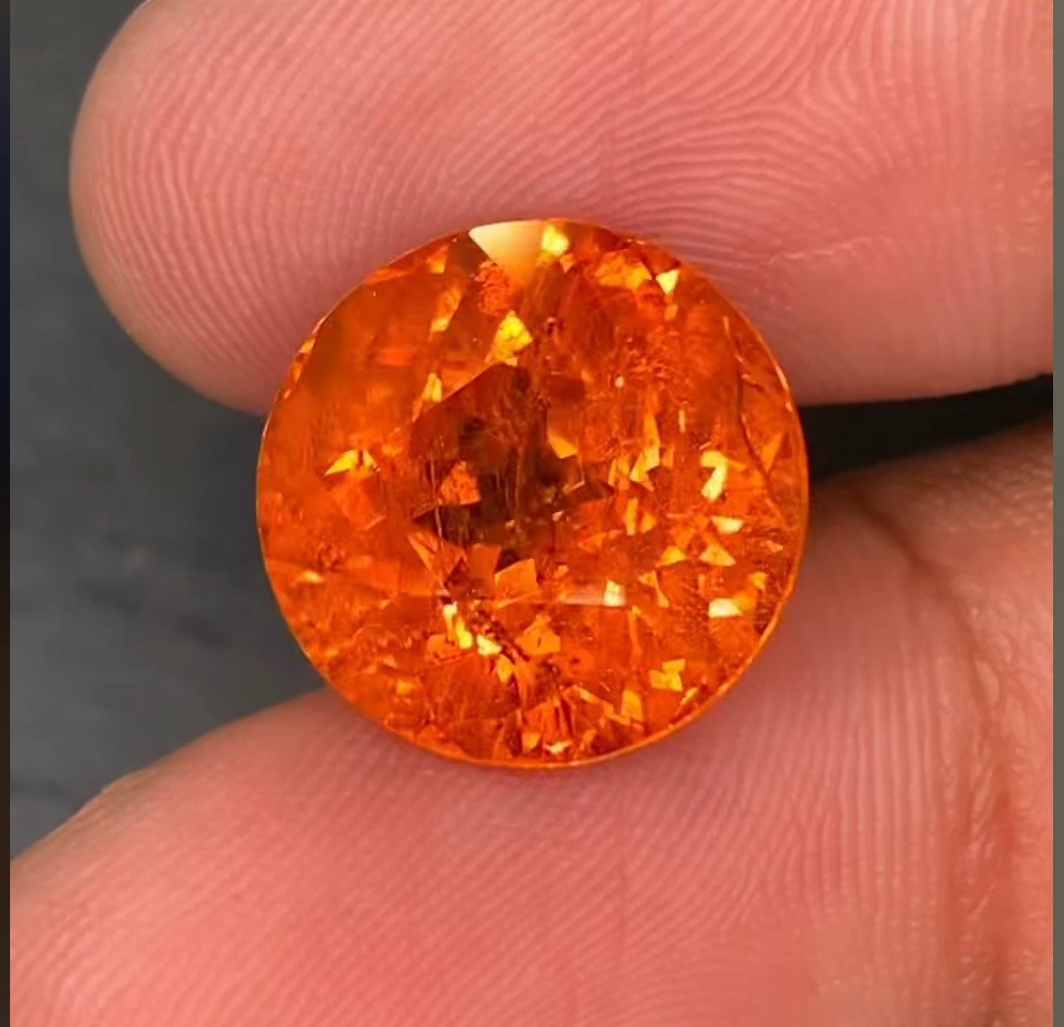 12.01ct Stunning 13mm Round 100% Natural Spessartite Garnet Nigeria