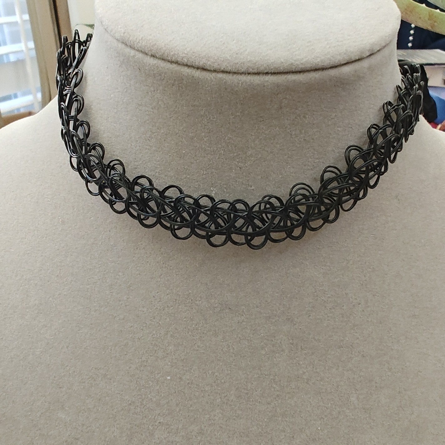 Choker Necklace Black 90s Stretch Tattoo Star Charms 2 Pack