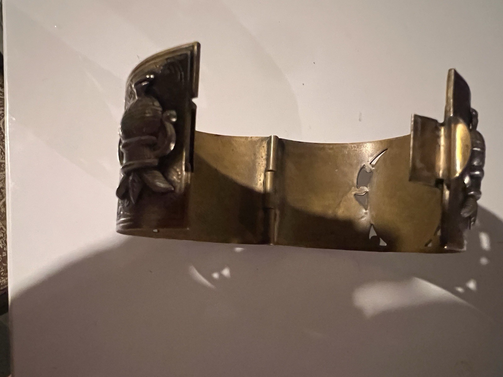 Egyptian Revival Hinge Cuff Bracelet