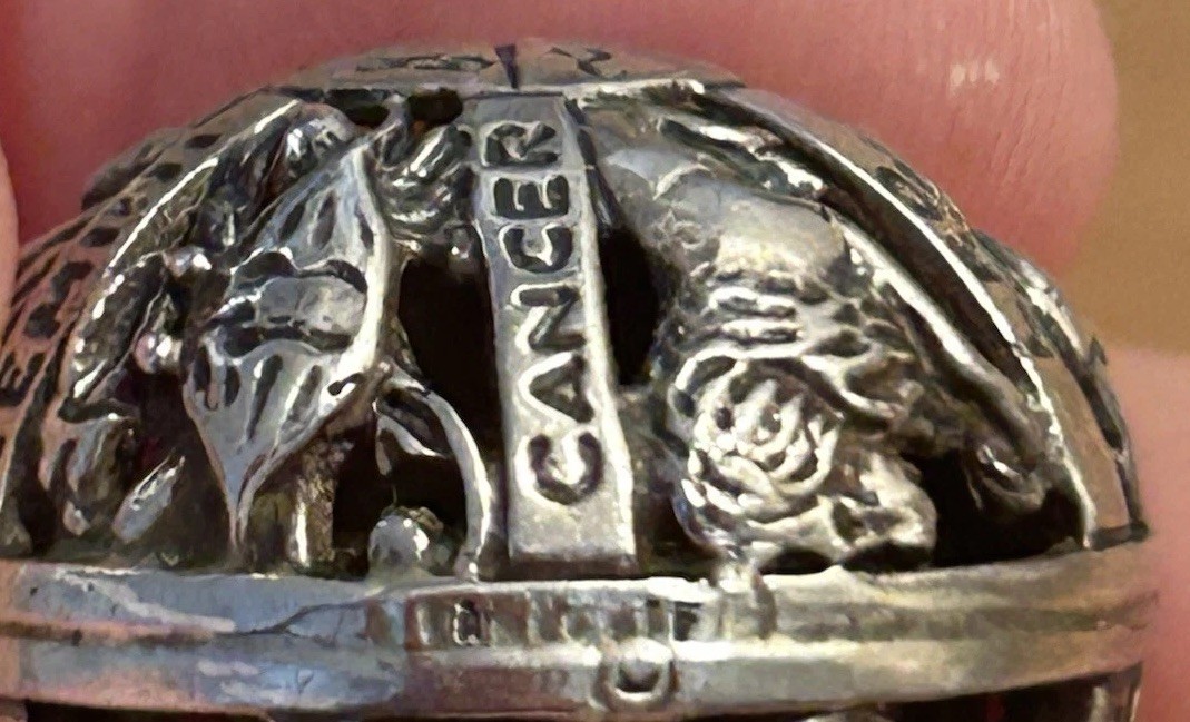Sterling Silver Craftmere-12 month Zodiac names & 3D Horoscopes Pics. 1”ORB Pend
